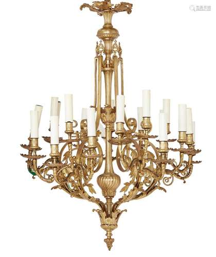 A NAPOLEON III GILTMETAL TWENTY-LIGHT CHANDELIER