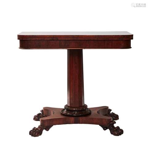 A GEORGE IV ROSEWOOD TEA TABLE