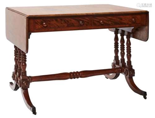 A GEORGE IV MAHOGANY SOFA TABLE