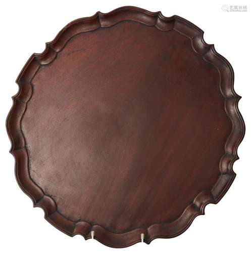 A MAHOGANY PIECRUST TRAY