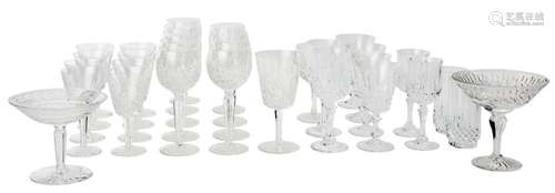 A COLLECTION OF CUT CRYSTAL STEMWARE INCLUDING WATERFORD