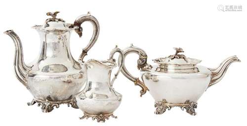 A VICTORIAN THREE PIECE COFFEE AND TEA SET