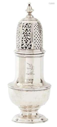 A GEORGE II SILVER SUGAR CASTER