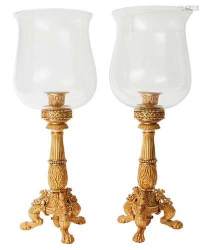 A PAIR OF GEORGE IV ORMOLU PHOTOPHORES