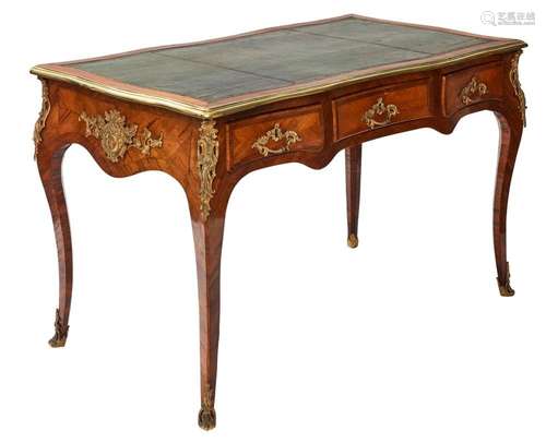 A LOUIS XV ORMOLU MOUNTED KINGWOOD BUREAU PLAT