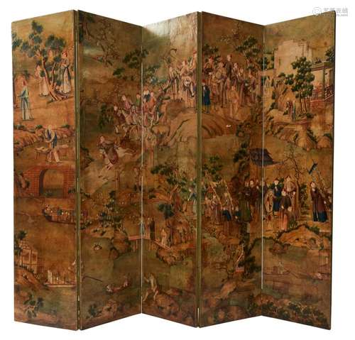 A FIVE-PANEL SCREEN