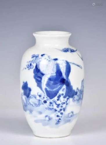 A Kangxi Style Blue and White Vase Republic Period