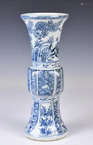 A Blue and White Gu Vase