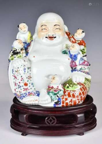 A Famille-Rose Buddha Figure 19thC