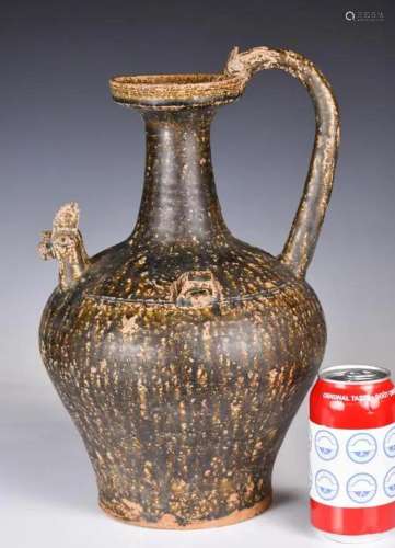 A Brown-Glazed Pottery Ewer