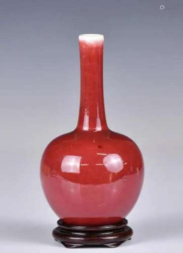 A Small Tianqiu Vase w/Stand Kangxi Mk & Period