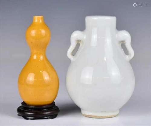 A Group of Two Small Chinese Porcelain Vases Qing