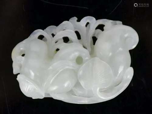A White Jade Water Chestnut Carving Qing