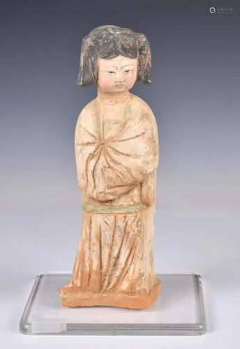 A Pottery Figure w/Stand