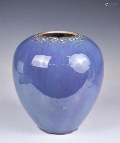 A Flambe Glazed Jar Qing