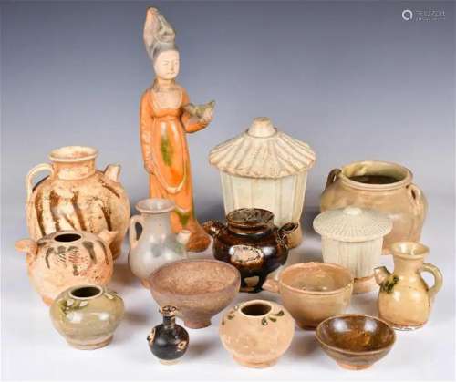 A Group of 15 Pottery Articles