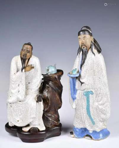 A Group of 2 Shiwan Porcelain Sculptures Republica