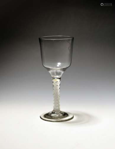 A large wine glass or goblet c.1760, the generous ogee bowl ...