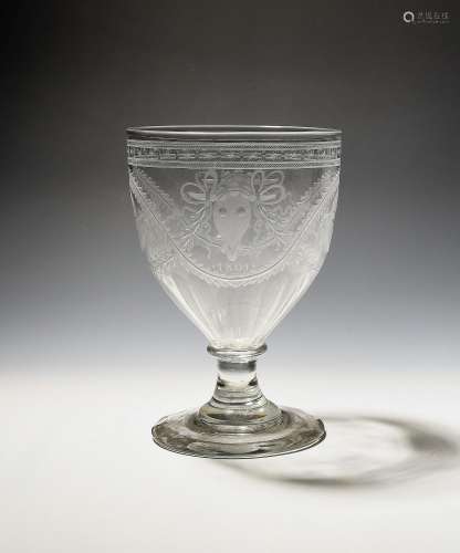 A ceremonial glass or mixing rummer dated 1801, engraved in ...