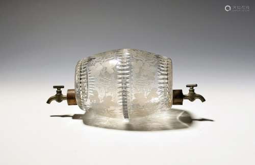 An unusual double-ended glass spirit flask 19th century, of ...