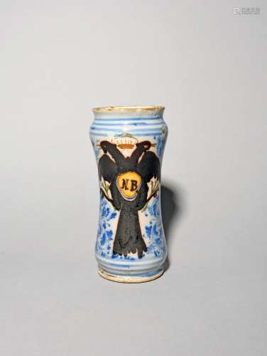 A Spanish or Portuguese faïence albarello or drug jar dated ...