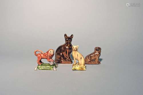 Four figures of animals 1st half 19th century, including a c...