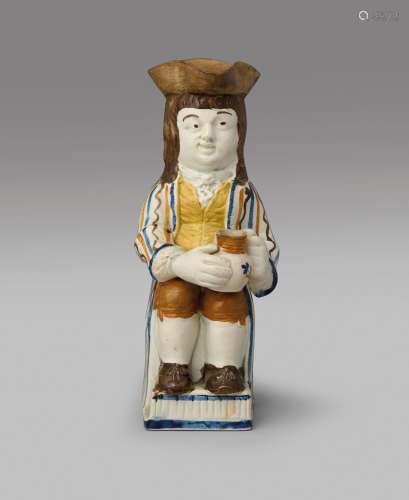 A good and rare Pratt ware Thin Boy Toby jug c.1790-1800, se...