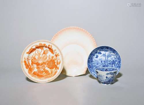 Two Wedgwood pearlware dishes 1st half 19th century, one sha...