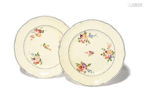A pair of Nantgarw plates c.1818-20, London-decorated in the...