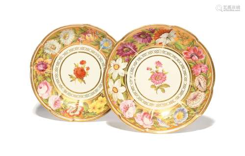 A pair of Swansea dishes from the Marquis of Anglesey patter...