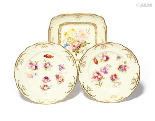 A pair of Swansea plates c.1815-17, painted by Henry Morris ...