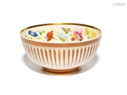 A Swansea bowl c.1815-17, painted possibly by David Evans wi...