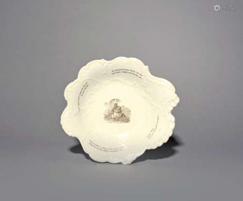 An English porcelain anti-slavery dish c.1830-50, printed wi...