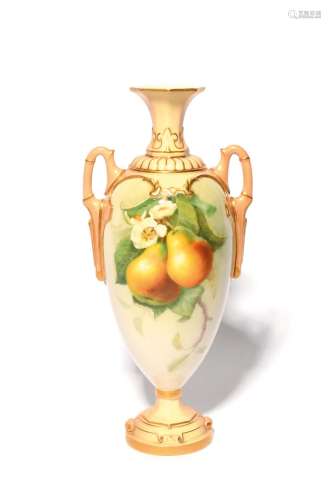 A Royal Worcester vase date code for 1905, of shape 2256, th...