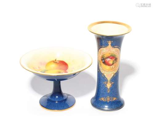 A Royal Worcester vase and a small tazza date codes for 1930...