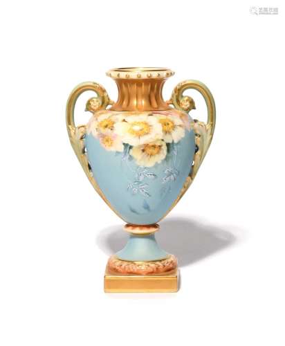 A small Royal Worcester two-handled vase date code for 1900,...