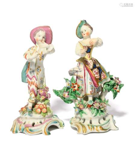 A near pair of Bow figures of the New Dancers c.1760, modell...
