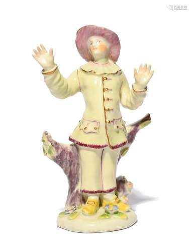 A Bow figure of Pedrolino or Pierrot c.1755, from the Commed...