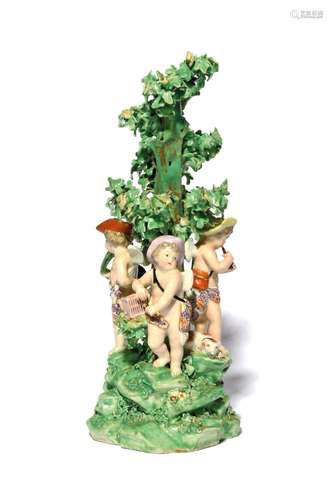 A Derby figure group of three putti c.1780, the three winged...