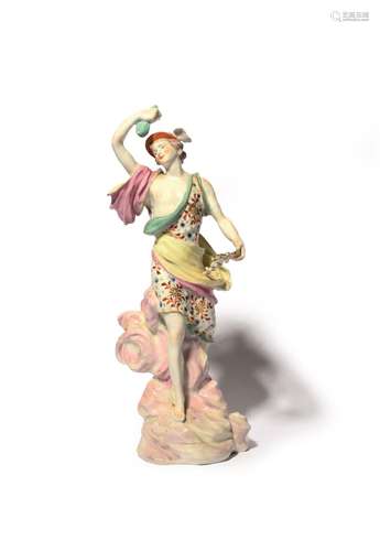 A large Derby figure of Mercury c.1760-65, wearing a winged ...