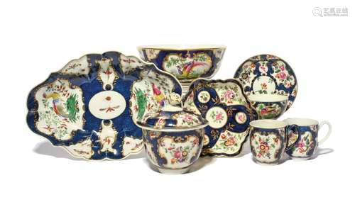 A small collection of Worcester porcelain c.1765-75, various...