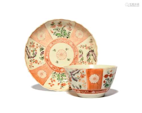 A West Pans William Littler teabowl and saucer c.1765, the f...