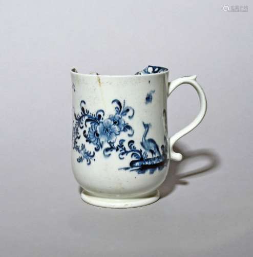 A documentary Lowestoft blue and white mug dated 1765, the b...
