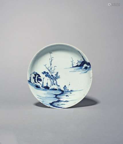 A Richard Chaffers (Liverpool) blue and white saucer dish c....
