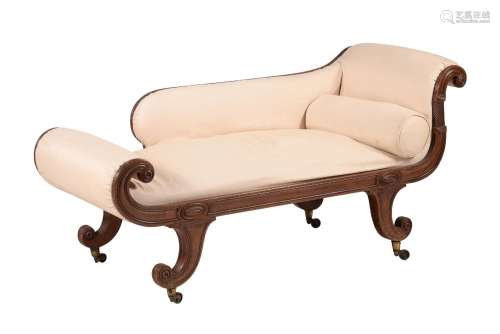 A GEORGE IV MAHOGANY DAY BED IN THE MANNER OF GILLOWS