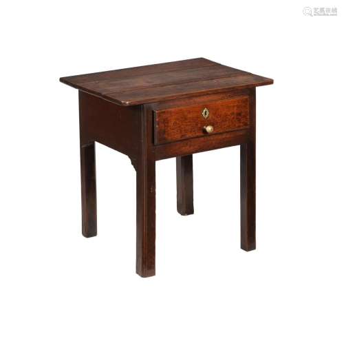 A GEORGE III OAK SIDE TABLE OR LOWBOY