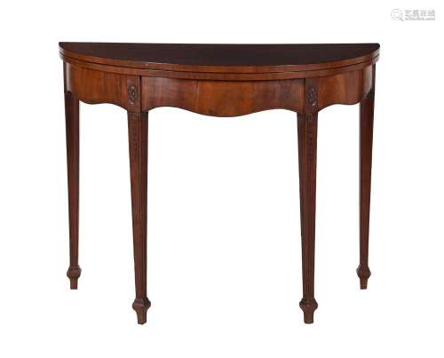 A GEORGE III MAHOGANY CARD TABLE