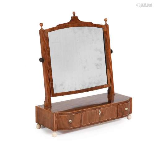 【Y】A GEORGE III MAHOGANY AND IVORY MOUNTED BOWFRONT DRESSING...