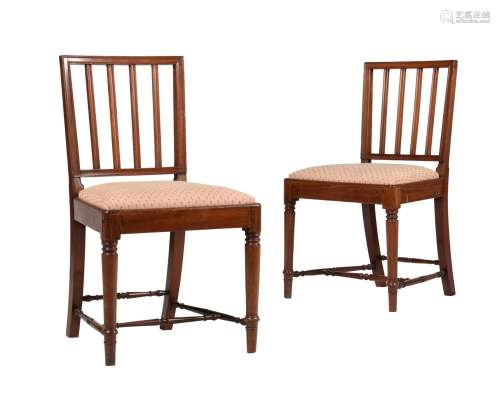 A PAIR OF REGENCY MAHOGANY SIDE CHAIRS