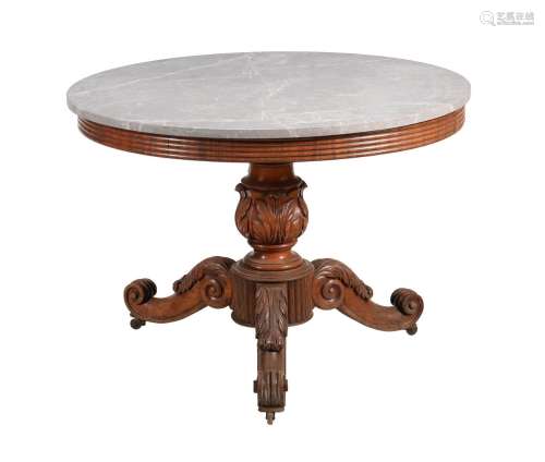 A FRENCH WALNUT AND OAK GUERIDON OR CENTRE TABLE